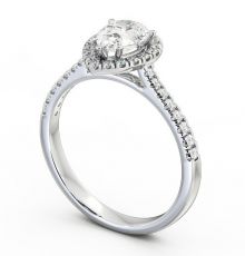 Halo Pear Diamond Engagement Ring Platinum - Zara | Angelic Diamonds