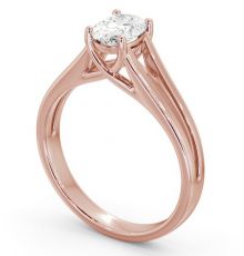 Oval Diamond Engagement Ring 18K Rose Gold Solitaire - Rimini | Angelic ...