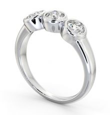 Three Stone Round Diamond Ring 18K White Gold - Breage | Angelic Diamonds