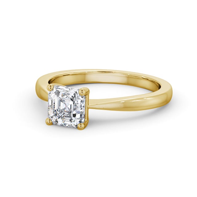 Asscher Diamond Engagement Ring 18K Yellow Gold Solitaire - Eddington ...