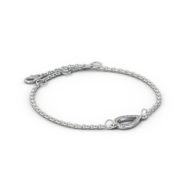Pear Design Delicate Diamond Bracelet 9K White Gold - Celine | Angelic ...