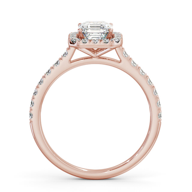 Halo Asscher Diamond Engagement Ring 9K Rose Gold - Azura | Angelic ...