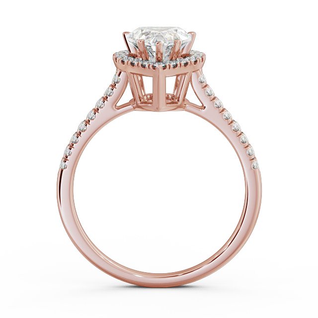 Halo Heart Diamond Engagement Ring 18K Rose Gold - Joella | Angelic ...