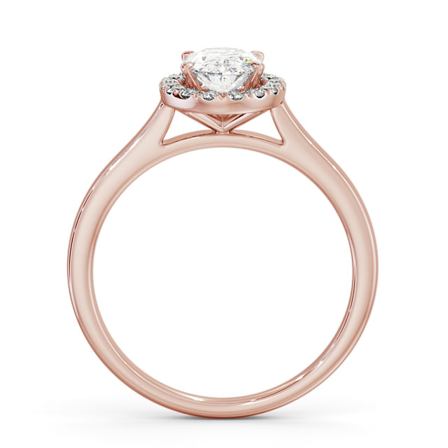 Halo Oval Diamond Engagement Ring 18K Rose Gold - Chiara | Angelic Diamonds