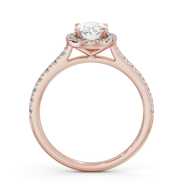 Halo Oval Diamond Engagement Ring 9K Rose Gold - Aline | Angelic Diamonds