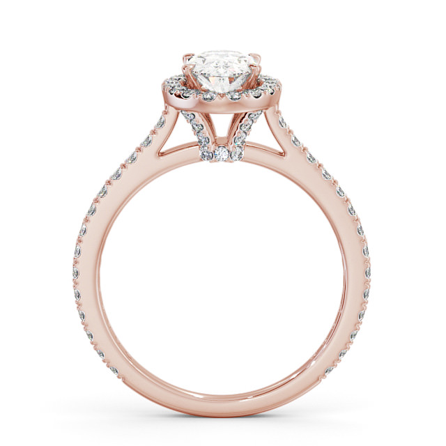 Halo Oval Diamond Engagement Ring 18K Rose Gold - Astrelle | Angelic ...