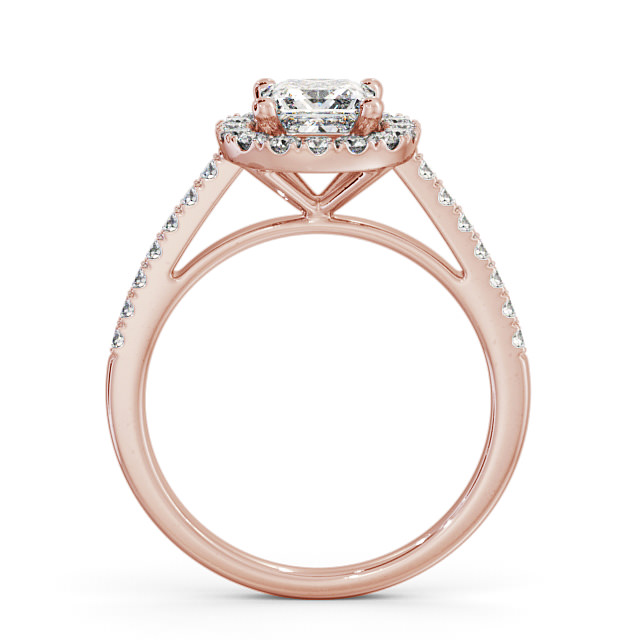 Halo Princess Diamond Engagement Ring 18K Rose Gold - Ivelet | Angelic ...