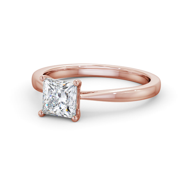 Princess Diamond Engagement Ring 18K Rose Gold Solitaire - Monaco ...