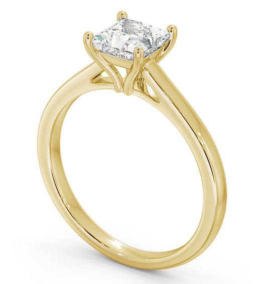 Princess Diamond Tulip Setting Style Engagement Ring 9K Yellow Gold Solitaire ENPR52_YG_THUMB1