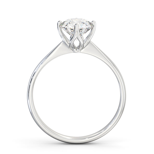 Round Diamond Engagement Ring 18K White Gold Solitaire - Perla ...