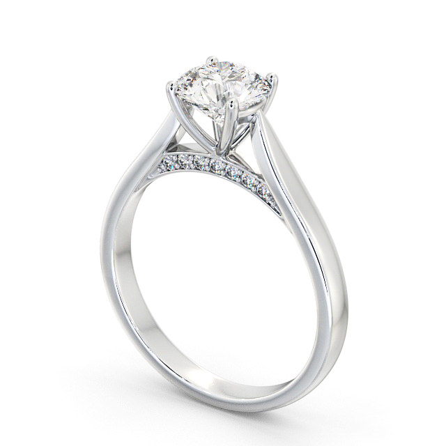 Round Diamond Engagement Ring 9K White Gold Solitaire - Berry | Angelic ...