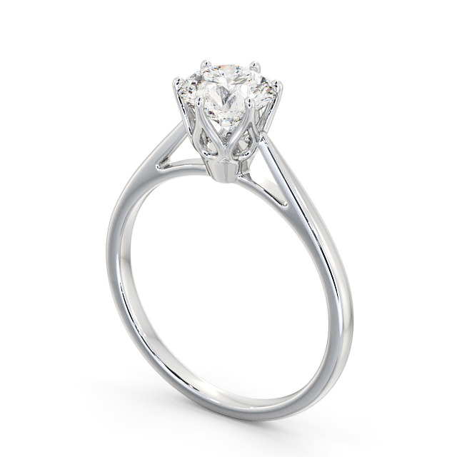 Round Diamond Engagement Ring 9K White Gold Solitaire - Apollo ...