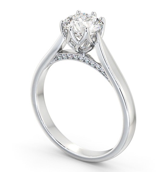 Three Stone Round Diamond Ring 9K White Gold - Giovana | Angelic Diamonds