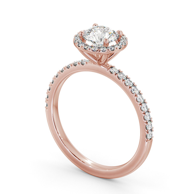 Halo Round Diamond Engagement Ring 9K Rose Gold - Lolie | Angelic Diamonds