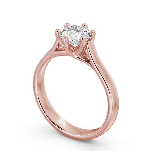 Round Diamond Engagement Ring 18K Rose Gold Solitaire - Haigh | Angelic ...