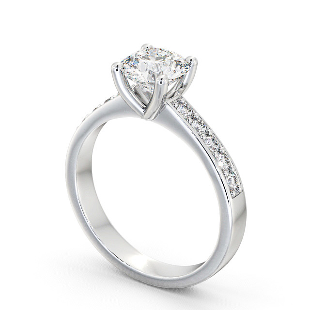 18K White Gold Round Halo Engagement Ring 50576-E-1-2-18KW, Vandenbergs  Fine Jewellery