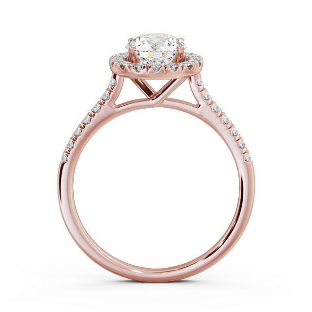 Halo Round Diamond Engagement Ring 18K Rose Gold - Isabelle | Angelic ...