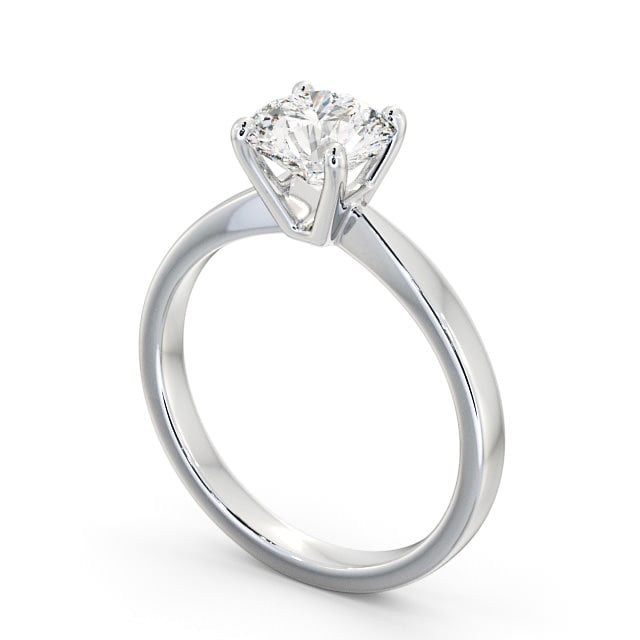 Round Diamond Engagement Ring 18K White Gold Solitaire - Belva ...