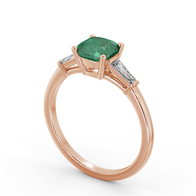 Shoulder Stone Emerald And Diamond 1.30ct Ring 9K Rose Gold - Acadia ...