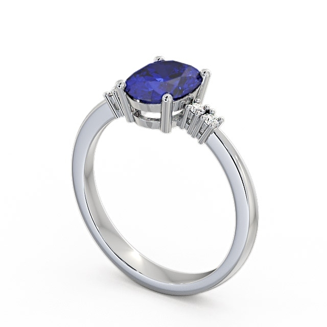 Blue Sapphire And Diamond 1.61ct Ring 18K White Gold - Talida | Angelic ...