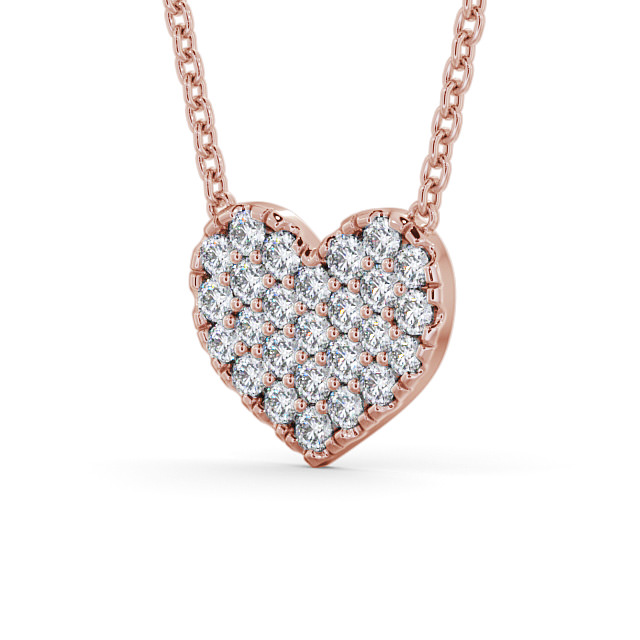 Heart Style Round Diamond Pendant 18K Rose Gold - Duvant | Angelic Diamonds