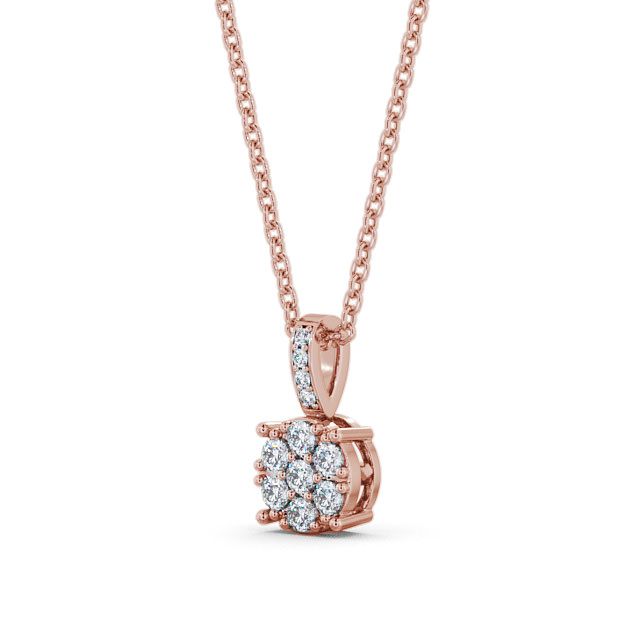 Cluster Round Diamond Pendant 18K Rose Gold - Aley | Angelic Diamonds