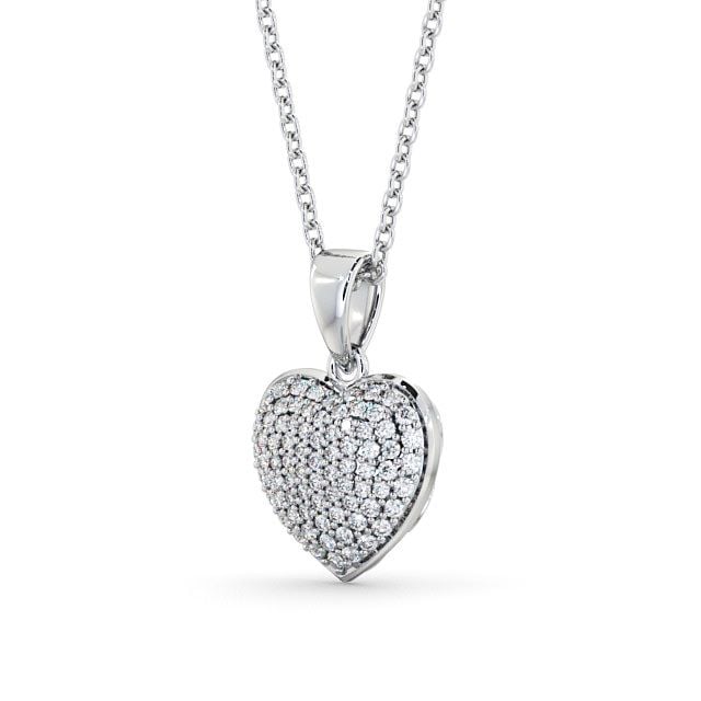 Heart Shaped Diamond Cluster Pendant 18K White Gold - Rothbury ...
