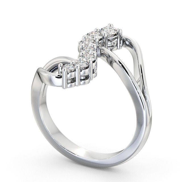 Seven Stone Round Diamond Ring 9K White Gold - Aspley | Angelic Diamonds