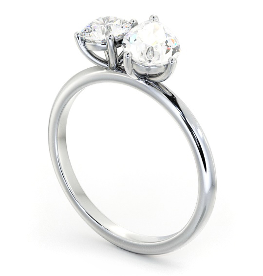 Pear and Round Shape Toi et Moi Diamond Ring in 18K White Gold tw11_wg_thumb1 