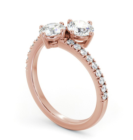 Round Shape Toi et Moi Diamond Ring with Side Stones in 18K Rose Gold tw15_rg_thumb1