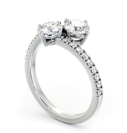 Round Shape Toi et Moi Diamond Ring with Side Stones in 18K White Gold tw15_wg_thumb1 