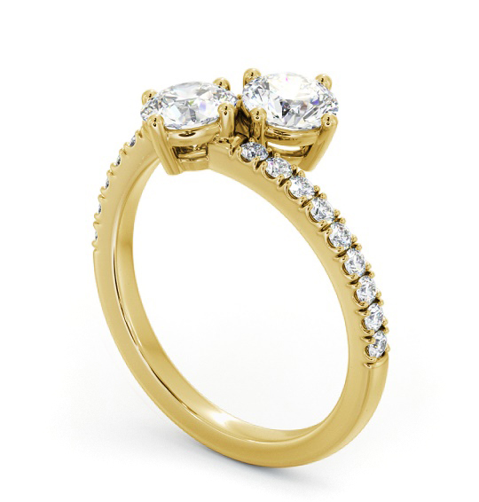 Round Shape Toi et Moi Diamond Ring with Side Stones in 9K Yellow Gold tw15_yg_thumb1