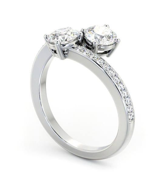 Round Shape Toi et Moi Diamond Ring with Side Stones in 18K White Gold tw18_wg_thumb1 