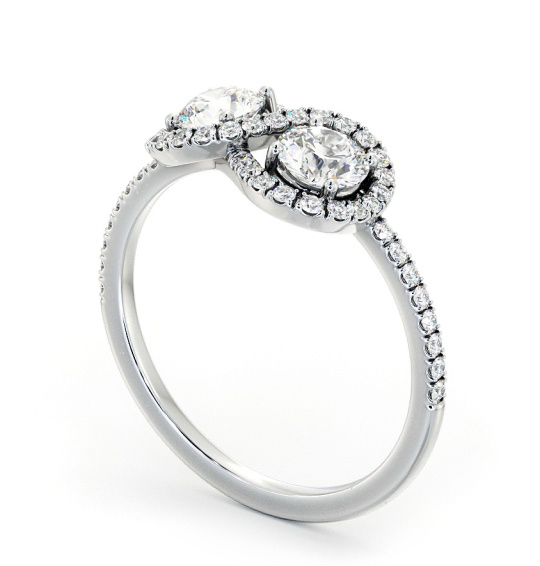 Round Shape Halo Toi et Moi Diamond Ring in 18K White Gold tw19_wg_thumb1 