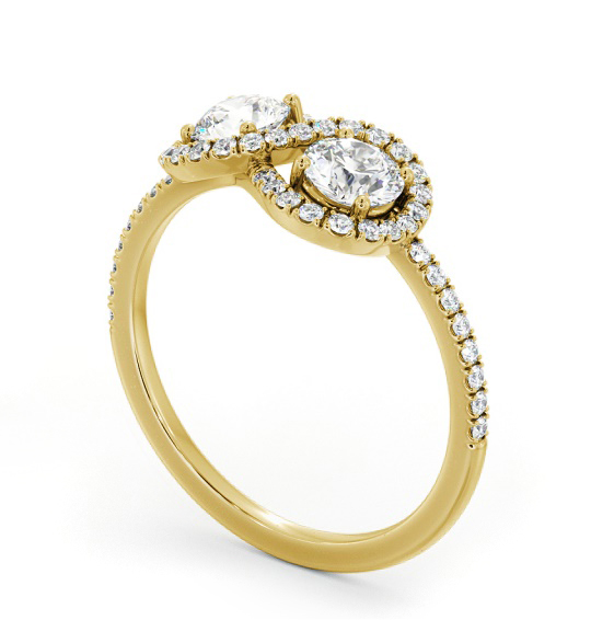 Round Shape Halo Toi et Moi Diamond Ring in 9K Yellow Gold tw19_yg_thumb1