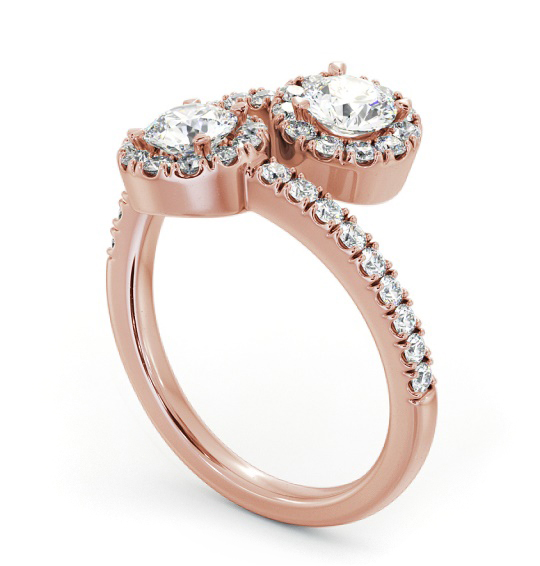 Round Shape Toi et Moi Diamond Halo Ring in 18K Rose Gold tw20_rg_thumb1