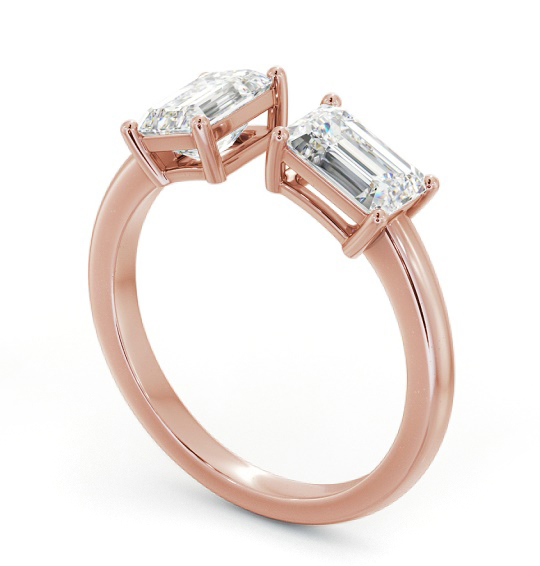 Emerald Shape Toi et Moi Ring in 18K Rose Gold tw2_rg_thumb1