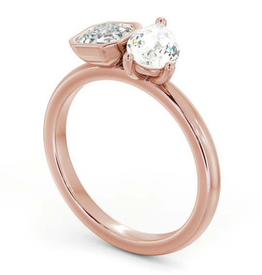 Asscher and Pear Shape Toi et Moi Ring in 18K Rose Gold tw3_rg_thumb1