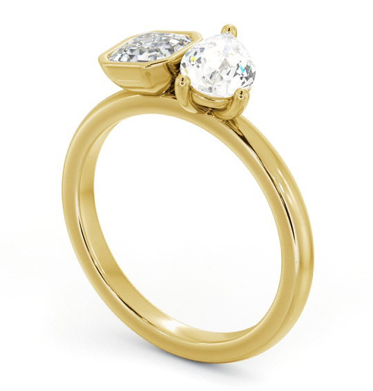 Asscher and Pear Shape Toi et Moi Ring in 18K Yellow Gold tw3_yg_thumb1