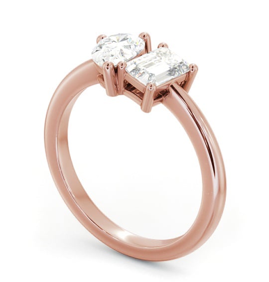 Emerald and Pear Shape Toi et Moi Diamond Ring in 18K Rose Gold tw6_rg_thumb1