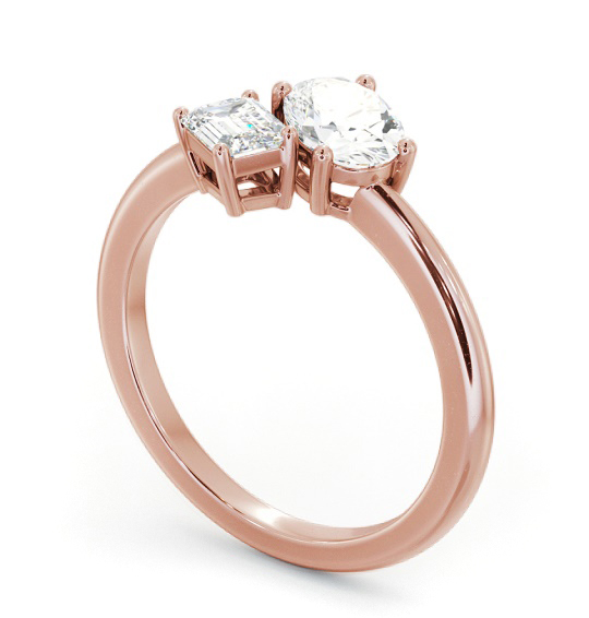 Oval and Emerald Shape Toi et Moi Diamond Ring in 9K Rose Gold tw8_rg_thumb1