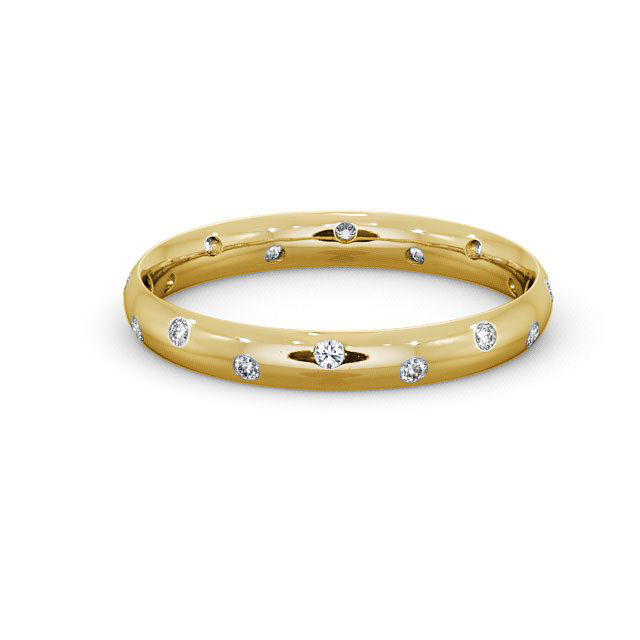 Ladies Round Diamond Wedding Ring 18K Yellow Gold - Asby | Angelic Diamonds