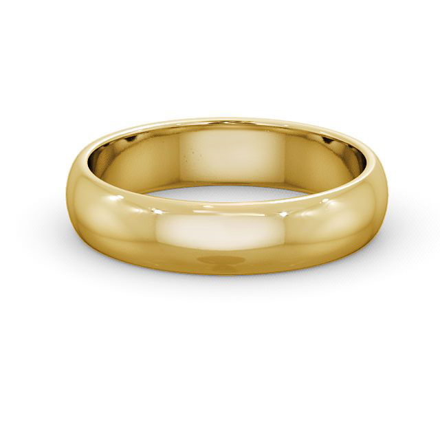 Mens Plain Wedding Ring 18K Yellow Gold - D-Shape | Angelic Diamonds